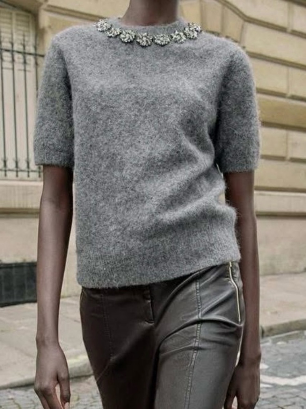 Zara jewel bead jumper sweater